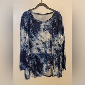 DOLNINE Womens Plus Size Knotted Top, Long Sleeve Tee Shirt. 16W